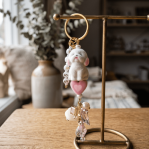 kawaii style beaded keychain